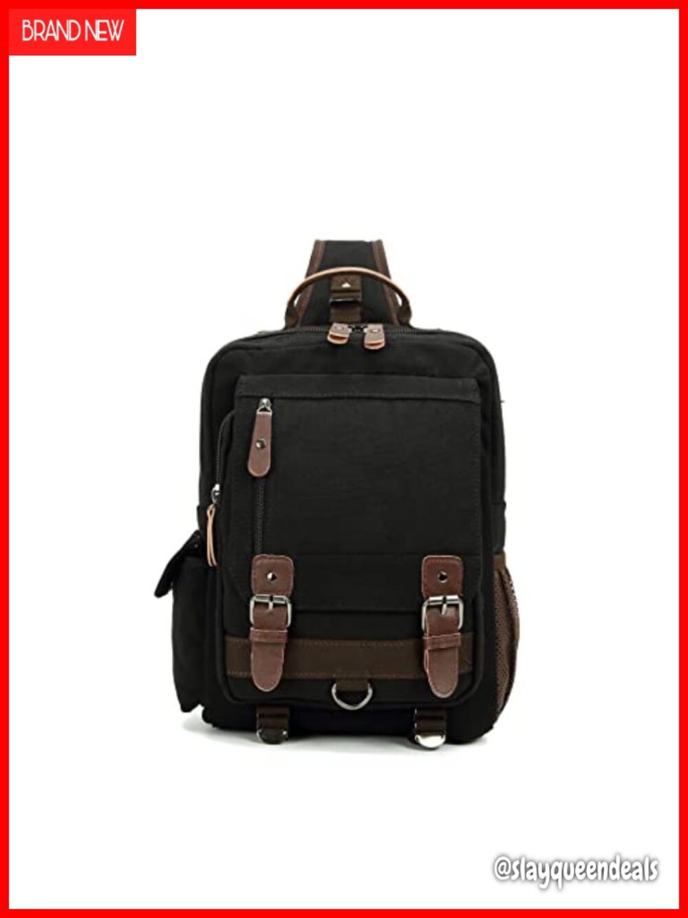 Canvas Crossbody Messenger Bag Sling Shoulder Bag 9 Pocket Travel